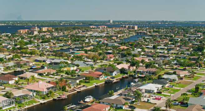 Drone Shot of Cape Coral, Florida