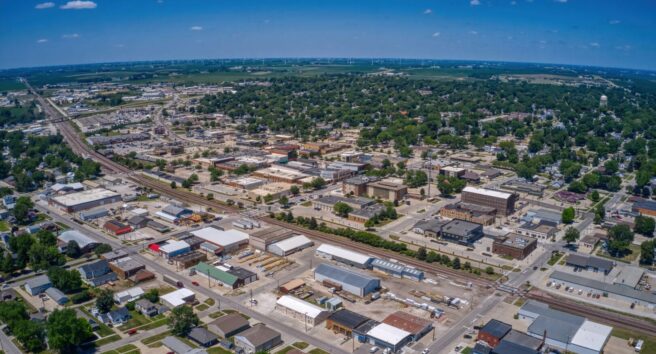 Aerial View of Carroll, Iowa during Summer