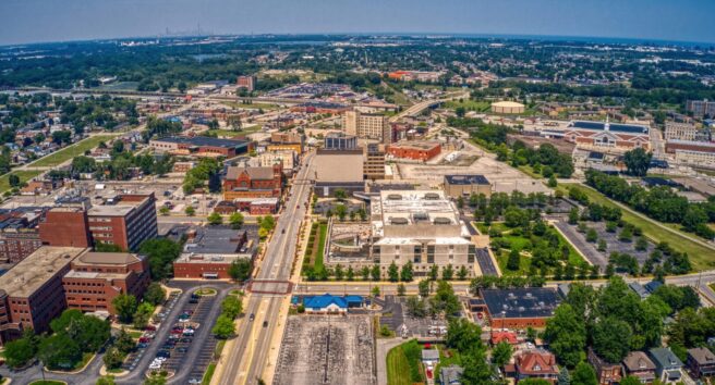 Aerial View of Hammond, Indiana during Summer