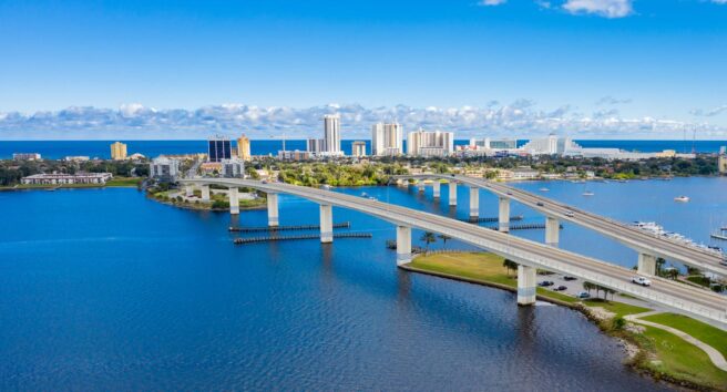 Daytona Beach Florida Skyline Aerial View