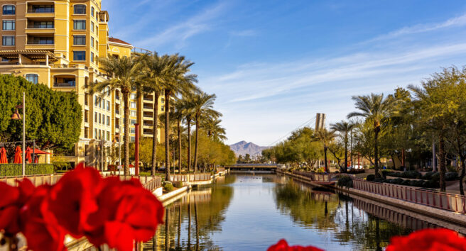 Scottsdale Arizona Waterfront Canal Scene