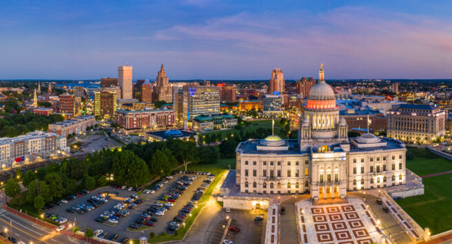 Aerial panorama of Providence, Rhode Island