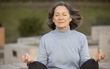 Senior woman meditating