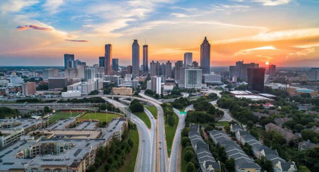 Atlanta, Georgia, USA Downtown Skyline Aerial Panorama