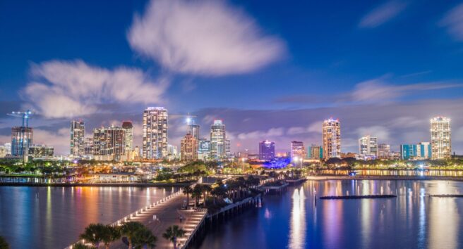 St. Petersburg, Florida, USA Downtown City Skyline From the Pier