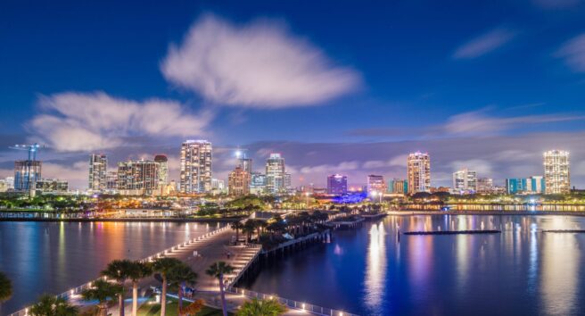 St. Petersburg, Florida, USA Downtown City Skyline From the Pier