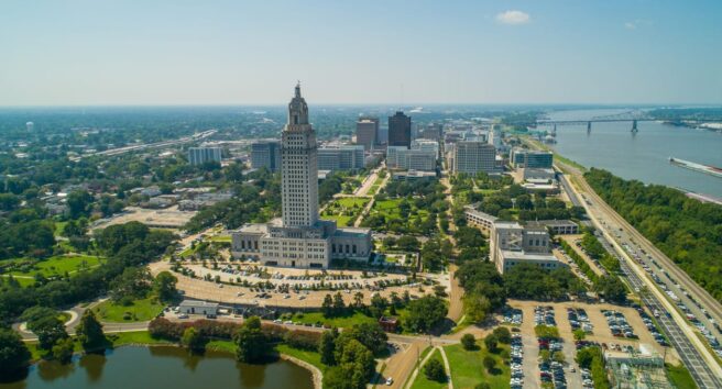 Aerial photo Downtown Baton Rouge Louisiana USA