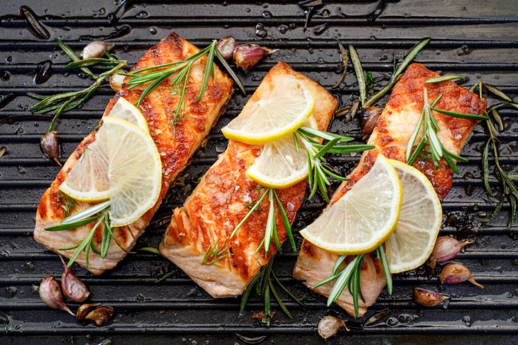 Grilled Salmon with Roasted Vegetables