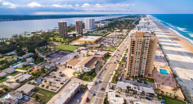 Daytona Beach skyline aerial view