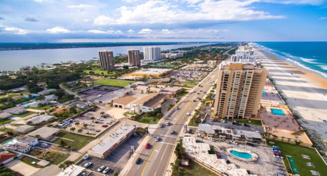 Daytona Beach skyline aerial view